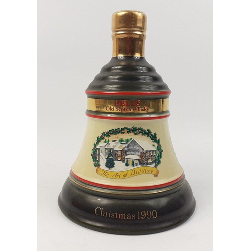 225 - Let the bells ring out for Christmas - a Bell's decanter, 70cl  in 1990 tin#50