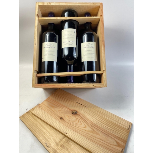 281E - A wooden case of 6 bottles of 2007 CHATEAU HOSANNA POMEROL, contents all in perfect condition#59