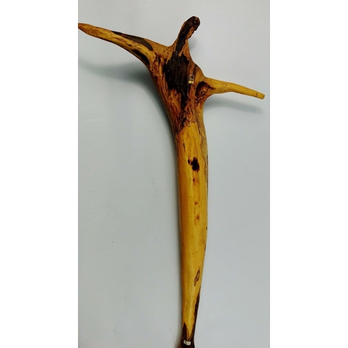 396 - An attractive naturalistic wood root sculpture ready as a wall hanging. A representation of Christ o... 