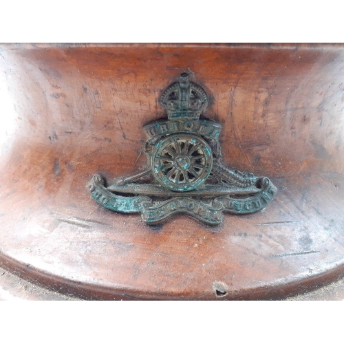 101 - An antique rare and impressive Royal Artillery officer's mess table centre piece shell holder, 28cm ... 