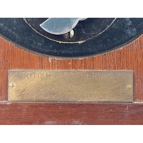 125 - An ELLIOTT mantel clock made for GARRARD & CO of London presented by British Road Services to JW... 