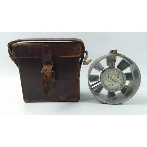 126 - A DAVIS of DERBY anemometer in wonderful original leather case#126