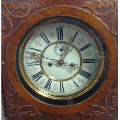 127 - A grand-daughter clock 140cm high with lovely enamel and gilt face#127