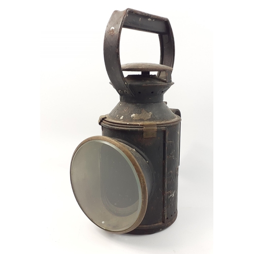 137 - RAILWAY INTEREST - TA British Rail (SC) hand lamp without interior but glass lens intact, measures 3... 