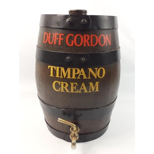 165 - A DUFF GORDON Timpano Cream barrel with screw top and spout, stands 34cm high approx#165