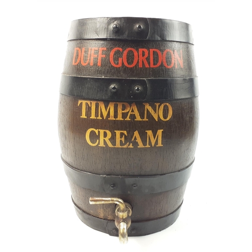 166 - A DUFF GORDON Timpano Cream barrel with screw top and spout, stands 34cm high approx#166