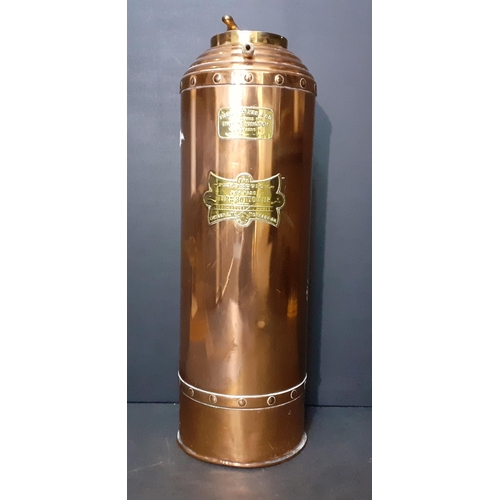 170 - A copper with attractive brass plates EDWARD E MCMORRAN & CO, Chicago fire extinguisher 