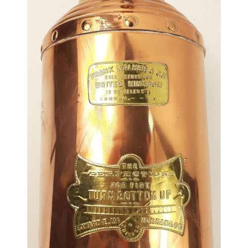 170 - A copper with attractive brass plates EDWARD E MCMORRAN & CO, Chicago fire extinguisher 