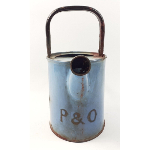 181 - A VINTAGE P&O engineer's can with signs of wear in attractive blue shade.  Great display piece#1... 