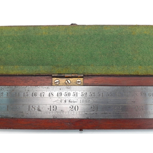 186 - A magnificent CHESTERMAN of SHEFFIELD no375 1 metre steel rule in a beautifully crafted wooden case.... 