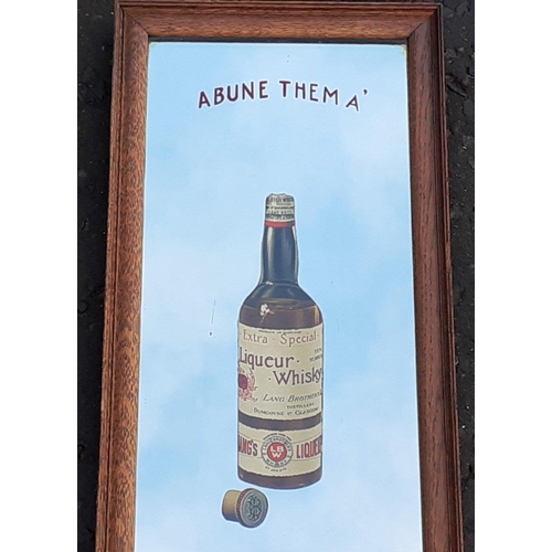 192 - A gorgeous original whisky mirror by LANG'S BROS, Glasgow, superbly illustrated bottle of whisky wit... 