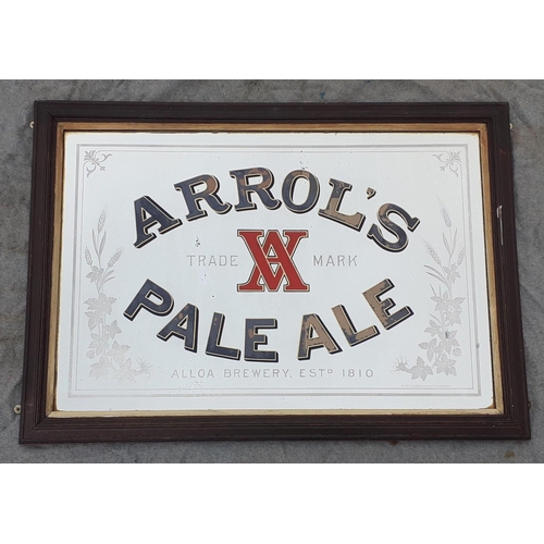 193 - An original c 1910 ARROL'S PALE ALE pub mirror from the Alloa brewery measuring 126cm x 90cm.  In go... 