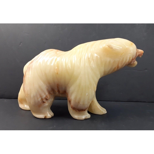 209 - A super large onyx POLAR BEAR.  Very imposing 32cm across and very weighty. May be missing teeth but... 