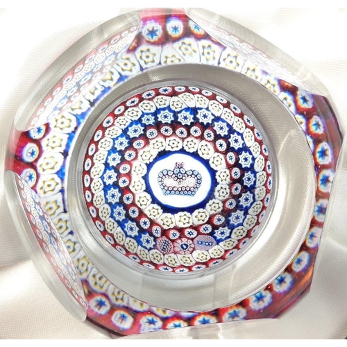 224 - WHITEFRIARS Millefiore Paperweight in presentation case with Certificate of Authenticity.  Commemora... 