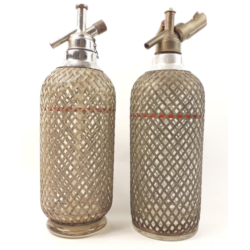 238 - Two vintage soda syphons each clad with a metal mesh, possibly made by Sparklets in the 1930s.#239... 