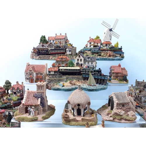 240 - A collection of DANBURY MINT and LILLIPUT LANE groupings, many with a railway theme to include The F... 