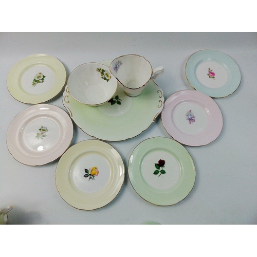 256 - A Royal Standard fine bone china tea service to include sandwich plate, 6 pastel harlequin cups and ... 