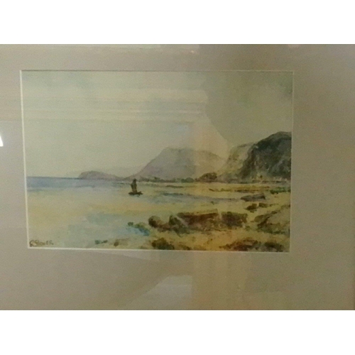 310 - Three lovely framed ORIGINAL watercolours by R GLOVER in gilt gesso frames to include Loch Voil, Ail... 