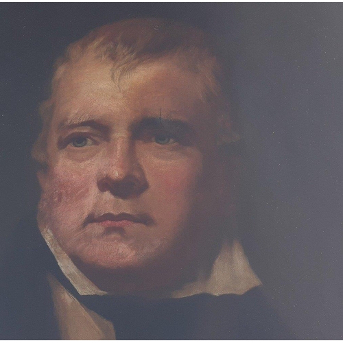 324 - SCOTTISH BORDERS SCOTT INTEREST - An early framed, glazed oil on canvas portrait of SIR WALTER SCOTT... 