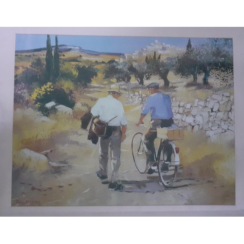 342 - Two superb large ANDRE DEYMONAZ prints. Each 90cm x 76cm. Both lovely warm idyllic Mediterranean sce... 