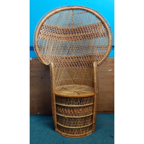 355 - An attractive adult size wicker PEACOCK CHAIR, 45cm to seat, seat diameter 45cm, height 135cm approx... 