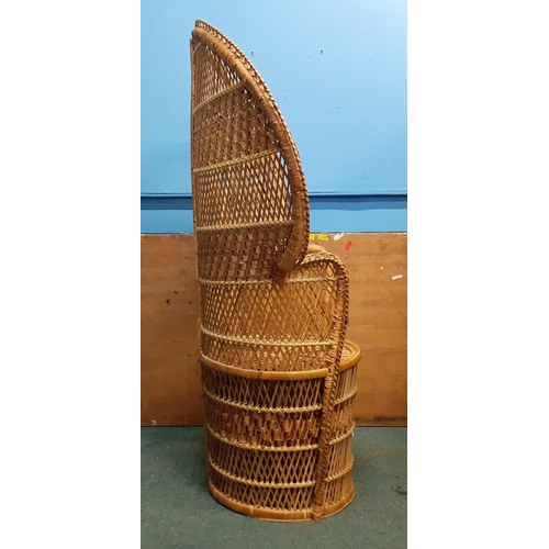 355 - An attractive adult size wicker PEACOCK CHAIR, 45cm to seat, seat diameter 45cm, height 135cm approx... 