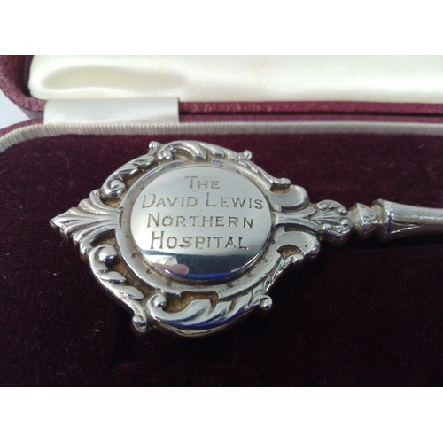 36 - A silver hallmarked, Birmingham 1970s, commemorative key, on the opening of the Stoddart Ward of the... 