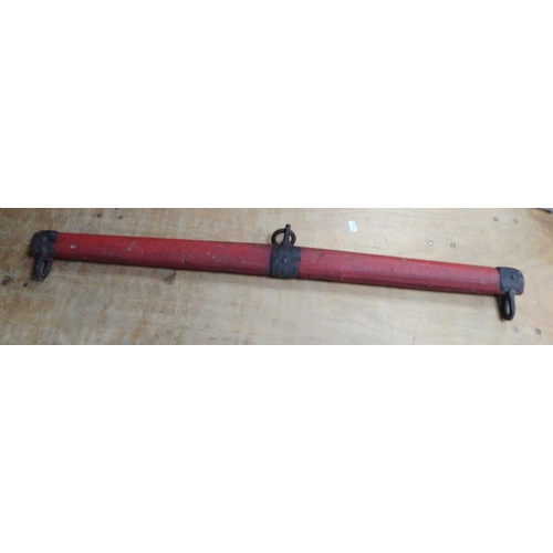 360 - A large wooden yoke, painted red, 143cm long approx#363