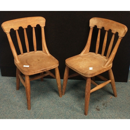 365 - Pair of antique pine child's chairs. W: 36cm H: 63cm D: 33cm approx#368