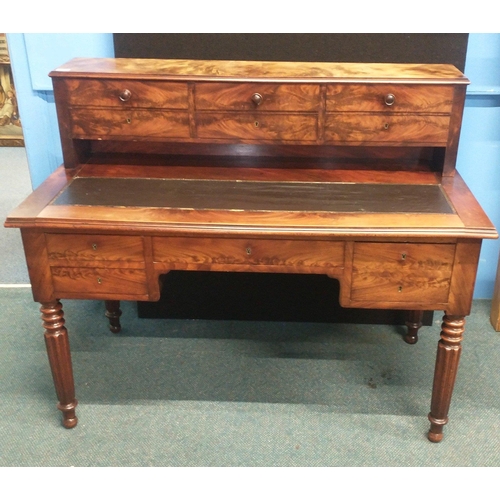 369 - A super antique console with 6 drawers on top section. Beautifully proportioned with Moroccan leathe... 