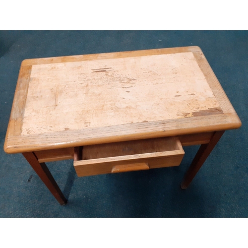 404 - A small wooden hall table with centre drawer H76cm x W92cm x D54cm.  Perfect upcycling project#407... 