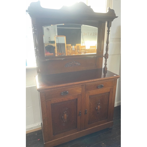 405 - An ANTIQUE mahogany mirrored dresser with two drawers over two cupboard doors - in lovely condition ... 