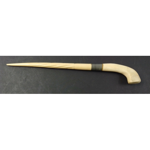 411 - A marine ivory antique sailor's net mending tool, 27cm long, in lovely condition#414