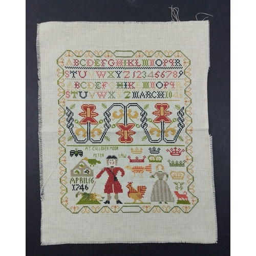 413 - A nicely completed modern sampler of the Battle of Culloden, the original of which sold for £28... 