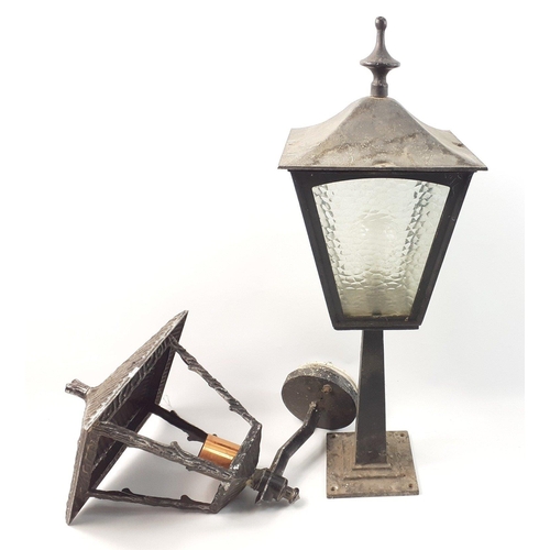 426 - Two outdoor light fittings, one a mini Narnia lamp standing approx 60cm high,  the other wall-mounte... 