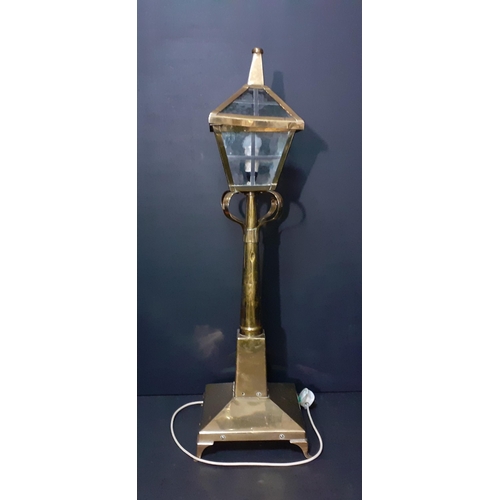 429 - Narnia comes to Peebles with an antique styled brass lamp standing 100cm tall approx which has been ... 