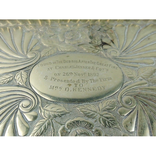 43 - Edinburgh historical interest - a very interesting plated tray inscribed 