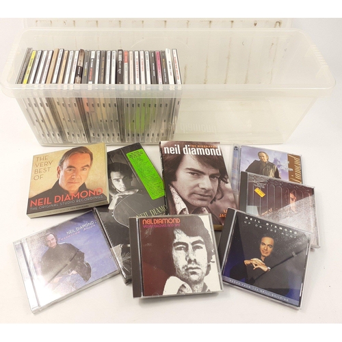 473 - A plastic storage box of CDs of NEIL DIAMOND with a sealed pack of 'NEIL DIAMOND IN MY LIFETIME' 3CD... 