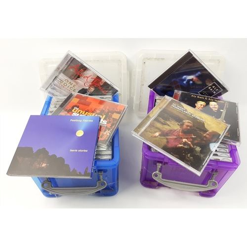 474 - Two small boxes containing CDs of interest, over 15 of ALY BAIN and PHIL CUNNINGHAM and others of cl... 