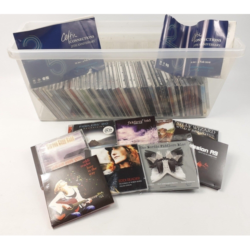 475 - A plastic storage box containing a quantity of CDs in good condition with a Celtic/ Scottish Rock th... 