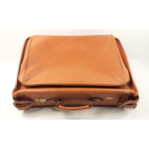 493 - A substantial older travel case with fold out suit storage.  Junior travelite design.  55cm x 42cm x... 