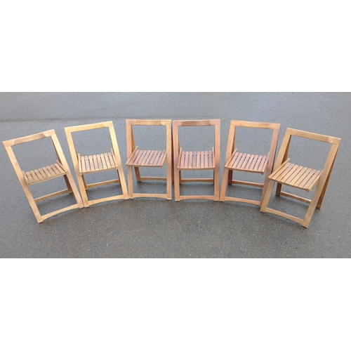 498 - Set of 6 hardwood outdoor folding chairs W46 x H74 x D44cm approx#501