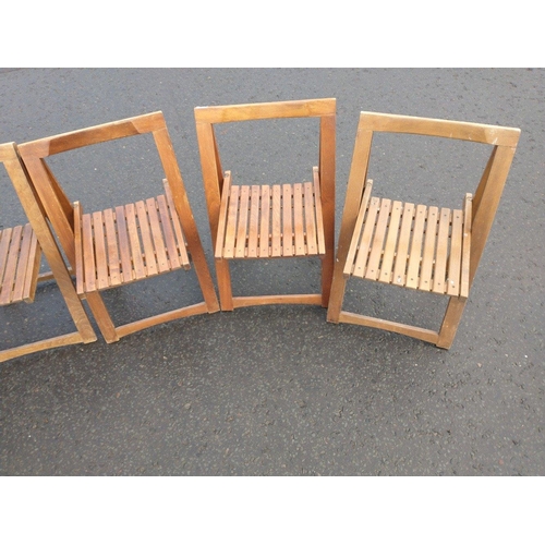 498 - Set of 6 hardwood outdoor folding chairs W46 x H74 x D44cm approx#501