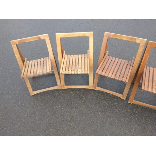 498 - Set of 6 hardwood outdoor folding chairs W46 x H74 x D44cm approx#501