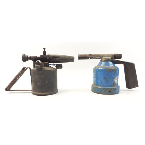 526 - One vintage blow torch and one other and a calor gas canister#529