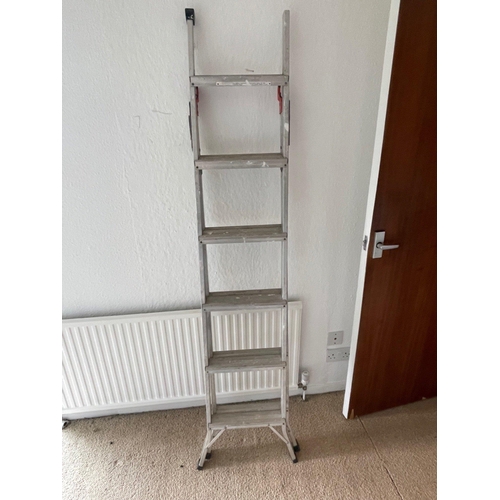 528 - A set of six step sliding decorator's aluminium ladders#531