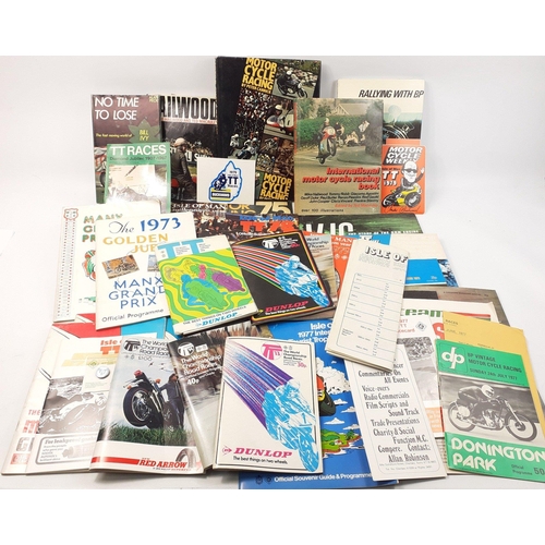 532 - A box of Isle of Man TT interest to include several hardback volumes, motor cycle magazines dating t... 