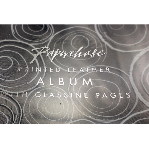 549 - PAPERCHASE traditional printed leather albums with glassine pages - 3 in A4 size and 1 in A5. New in... 