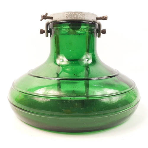 554 - A BLUACH Glass of Switzerland green glass Christmas tree stand#557