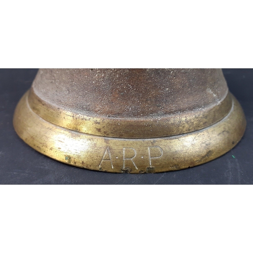 66 - An ARP handbell dated 1939 by G&J.  Stands 25cm high#66